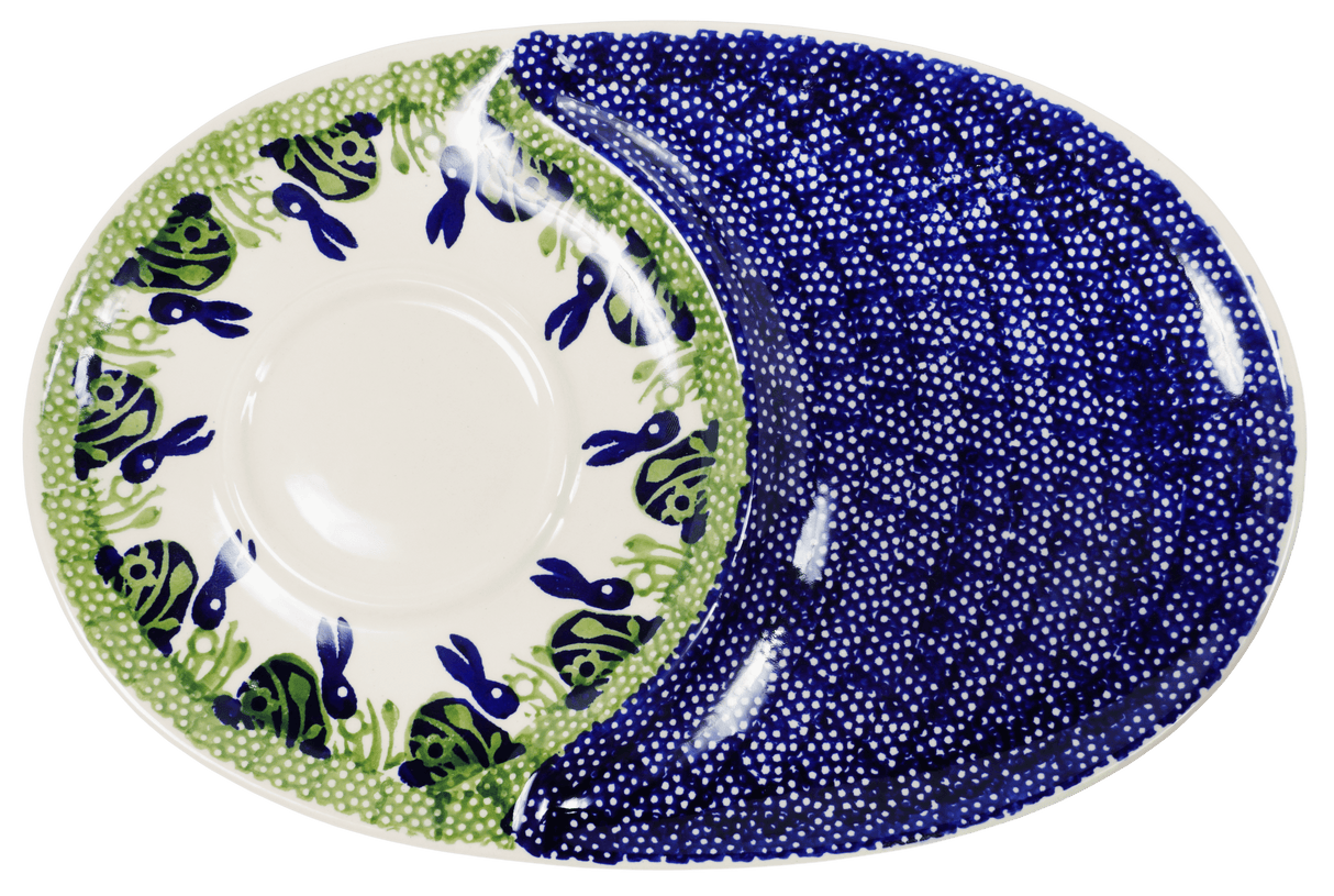 Plate, Oval, Soup & Sandwich, 11.75" x 7.25" in "Bunny Love" by Manufaktura | P006T-P324