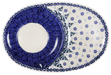 Plate, Oval, Soup & Sandwich, 11.75" x 7.25" in "Snowy Pines" by Manufaktura | P006T-U22