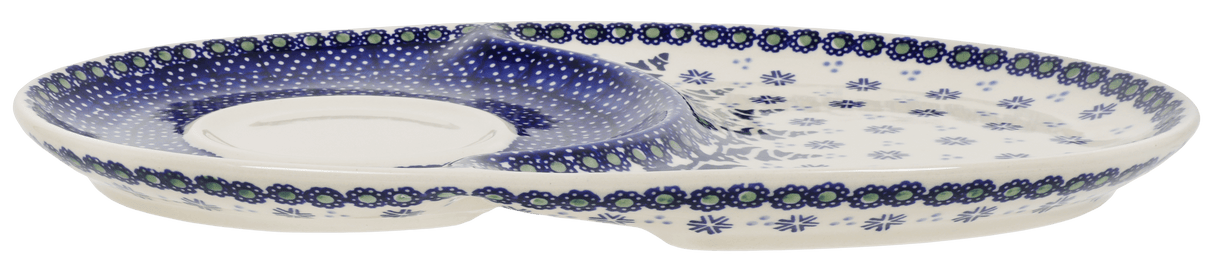 Plate, Oval, Soup & Sandwich, 11.75" x 7.25" in "Snowy Pines" by Manufaktura | P006T-U22
