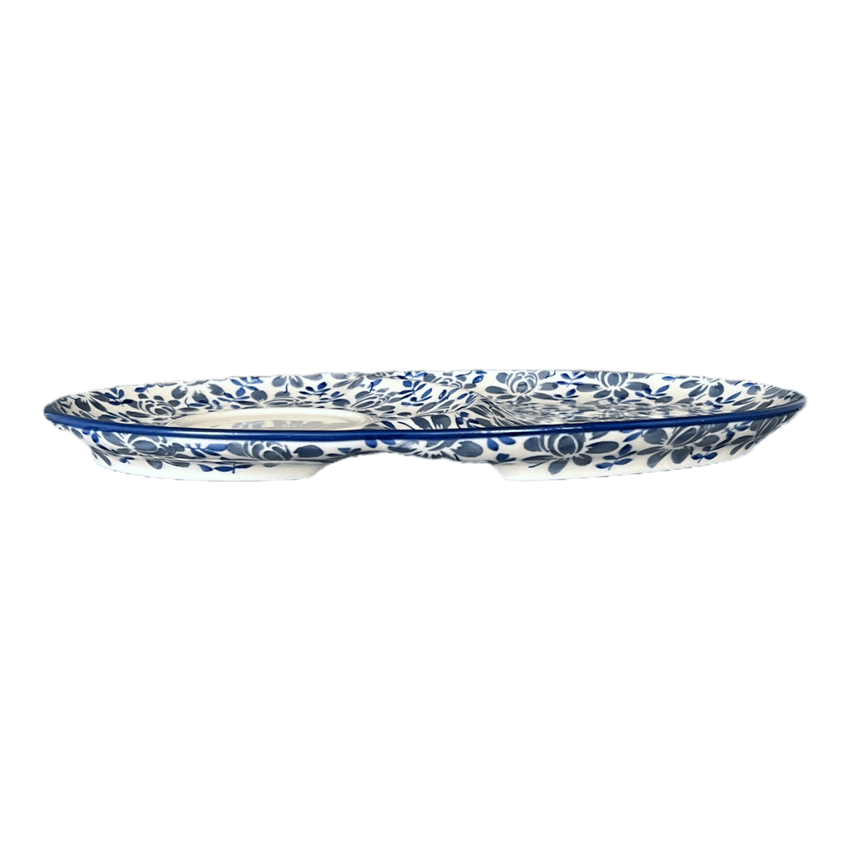 Plate, Round, Soup & Sandwich, 11.75" x 7.25" in "English Blue" by Manufaktura | P006U-AS53