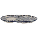 Plate, Oval, Soup & Sandwich, 11.75" x 7.25" in "Peacock Parade" by Manufaktura | P006U-AS60
