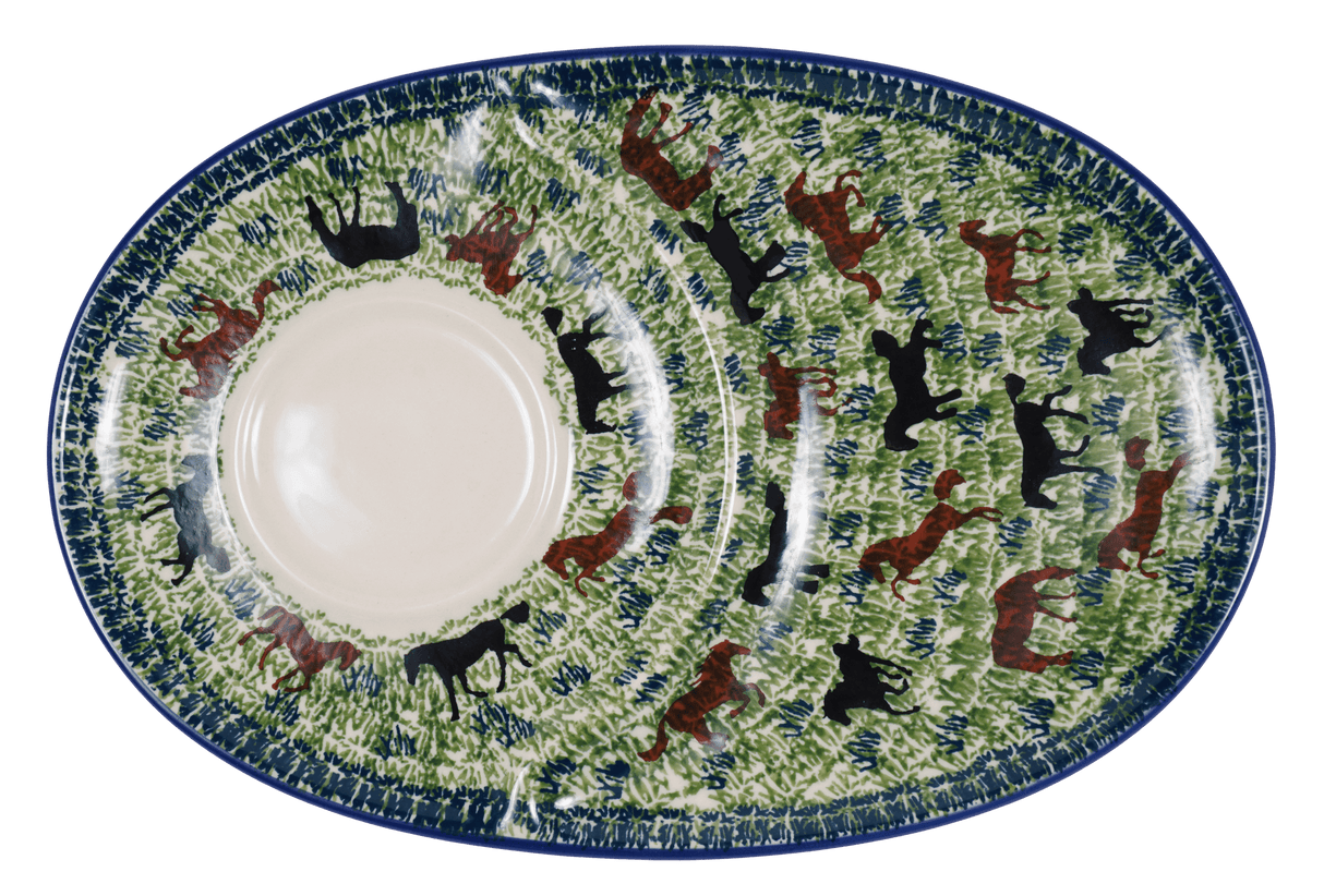 Plate, Oval, Soup & Sandwich, 11.75" x 7.25" in "On the Range" by Manufaktura | P006U-INK2