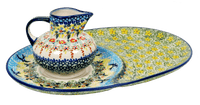 A picture of a Polish Pottery Big Belly Creamer (Cherry Dot) | D008T-70WI as shown at PolishPotteryOutlet.com/products/big-belly-creamer-cherry-dot