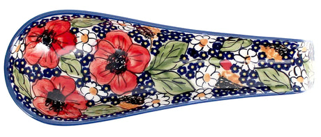 Spoon Rest, Large, 9.25" in "Poppies & Posies" by Manufaktura | P007S-IM02