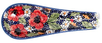 A picture of a Polish Pottery Spoon Rest, Large, 9.25" in "Poppies & Posies" by Manufaktura | P007S-IM02 as shown at PolishPotteryOutlet.com/products/spoon-rest-poppies-posies-p007s-im02