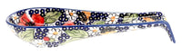 A picture of a Polish Pottery Spoon Rest, Large, 9.25" in "Poppies & Posies" by Manufaktura | P007S-IM02 as shown at PolishPotteryOutlet.com/products/spoon-rest-poppies-posies-p007s-im02