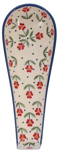 A picture of a Polish Pottery Spoon Rest, Large, 9.25" in "Simply Beautiful" by Manufaktura | P007T-AC61 as shown at PolishPotteryOutlet.com/products/spoon-rest-simply-beautiful-p007t-ac61