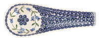 A picture of a Polish Pottery Large Spoon Rest (Lily of the Valley) | P007T-ASD as shown at PolishPotteryOutlet.com/products/spoon-base-medium-lily-of-the-valley