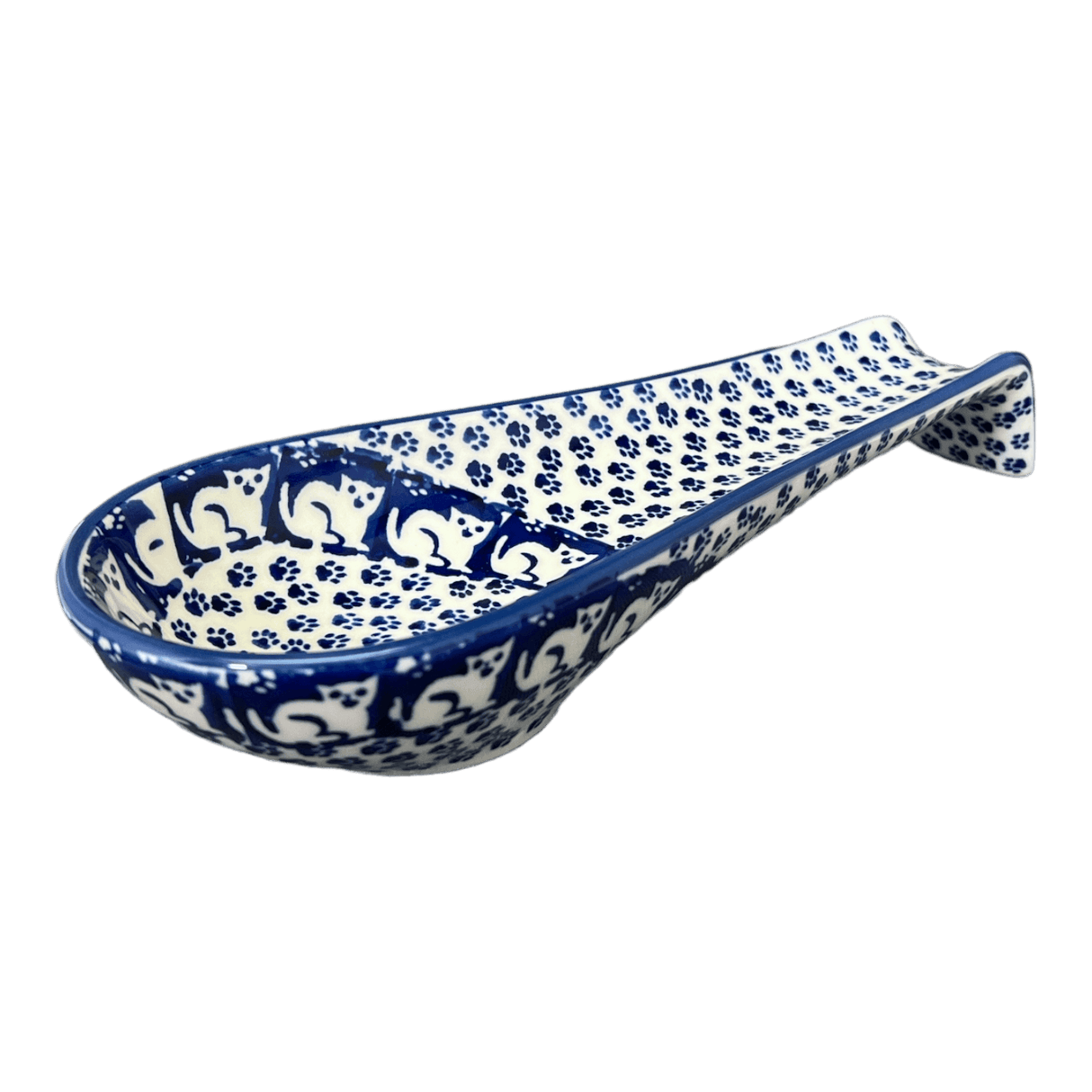 Spoon Rest, Large, 9.25" in "Kitty Cat Path" by Manufaktura | P007T-KOT6