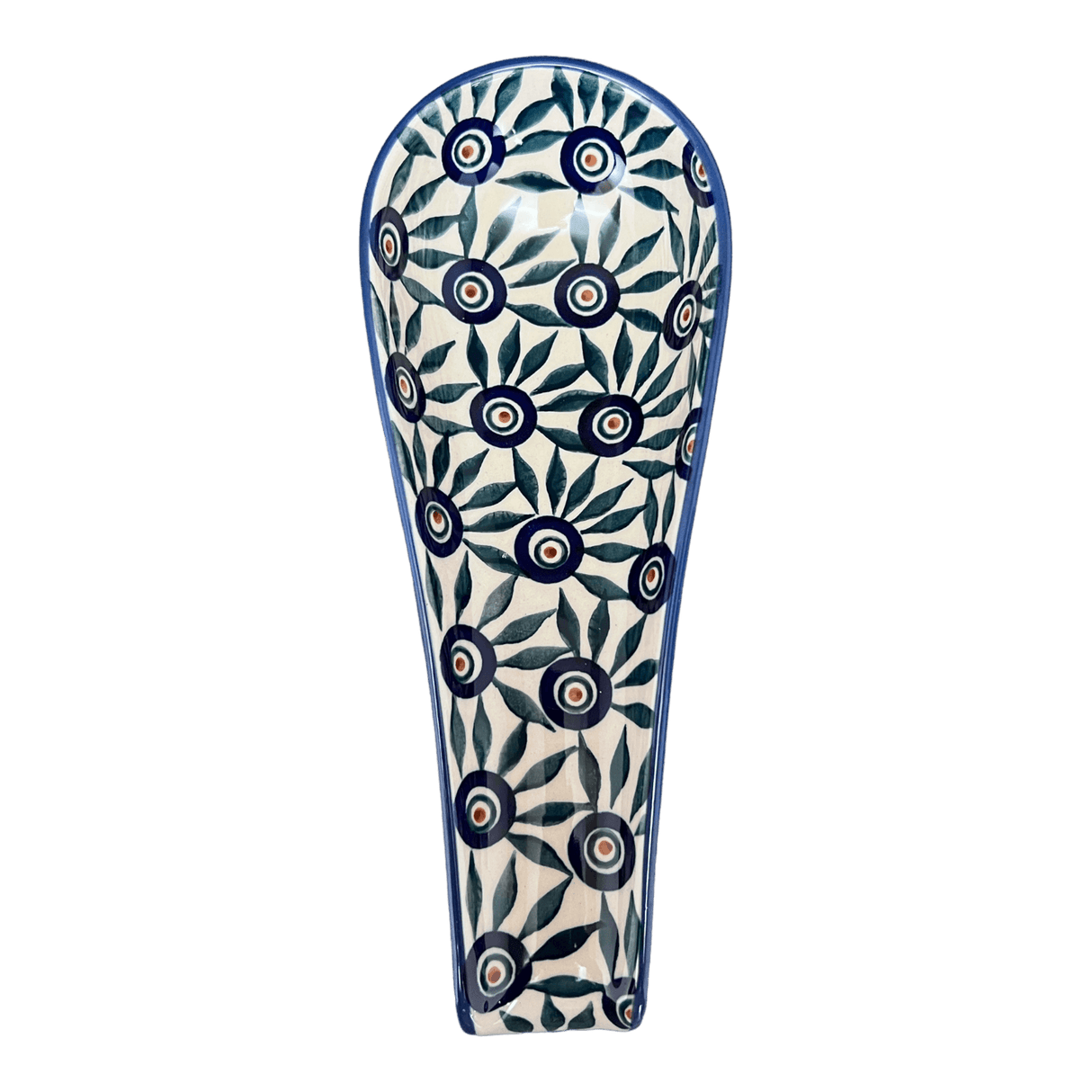 Spoon Rest, Large, 9.25" in "Peacock Parade" by Manufaktura | P007U-AS60