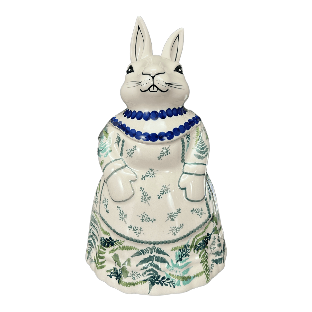 Cookie Jar, Rabbit, 11.25" in "Scattered Ferns" by Manufaktura | P080S-GZ39