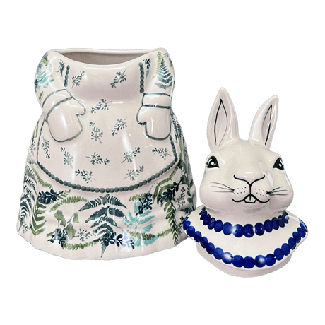 Cookie Jar, Rabbit, 11.25" in "Scattered Ferns" by Manufaktura | P080S-GZ39