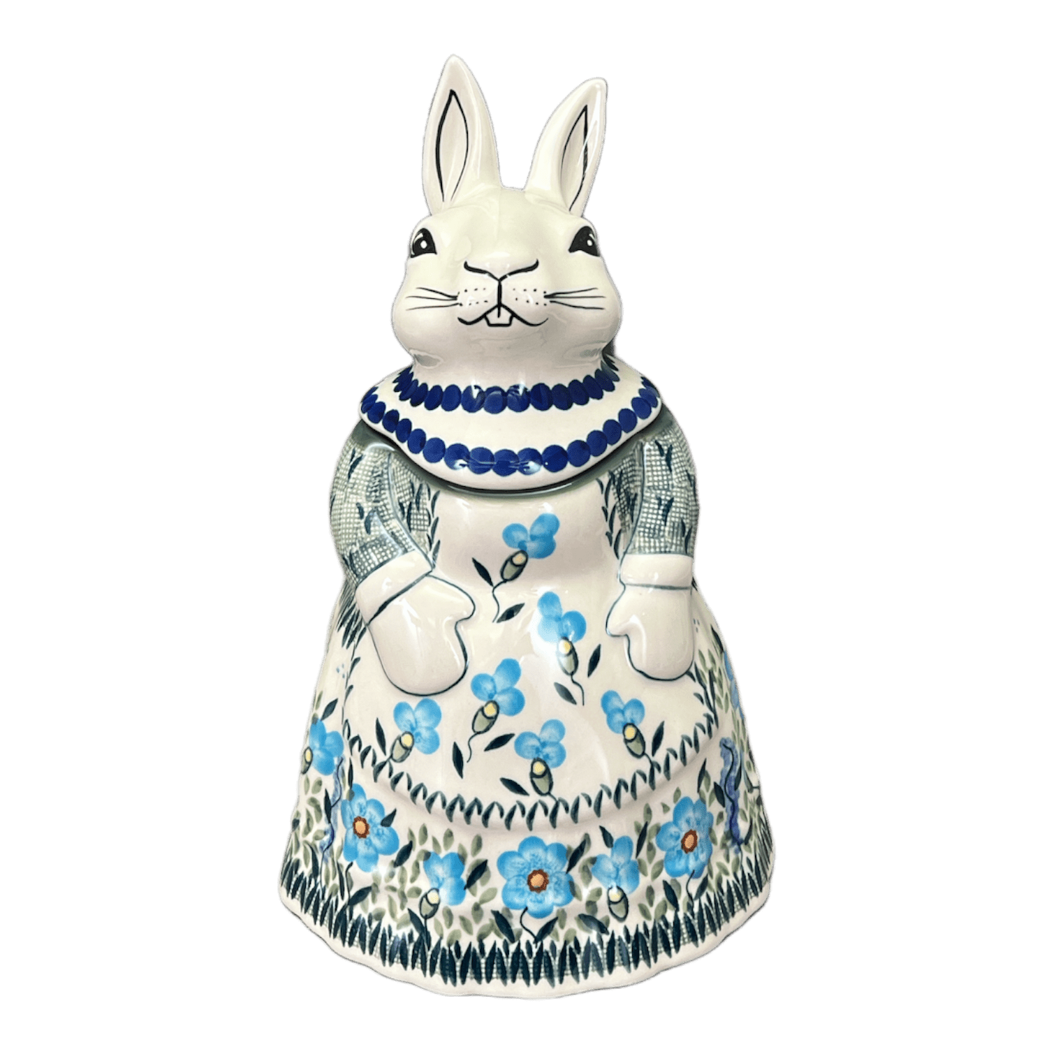 AIZOEVCN Flowers Rabbit Embossed Small Ceramic Cookie Jar 180ml, 3 W x 4.8  H Handmade Cute Print Candy Jars, Vintage Decorative Cookie Jars for