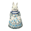 Polish Pottery Rabbit Cookie Jar (Baby Blue Blossoms) | P080S-JS49 at PolishPotteryOutlet.com