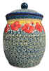 Polish Pottery 4 Liter Canister (Poppies in Bloom) | P081S-JZ34 at PolishPotteryOutlet.com