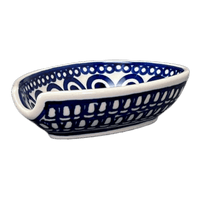 A picture of a Polish Pottery Spoon Rest, Small, 3.5" in "Gothic" by Manufaktura | P093T-13 as shown at PolishPotteryOutlet.com/products/spoon-rest-gothic-p093t-13