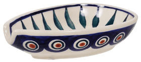 Polish Pottery Small Spoon Rest (Peacock) | P093T-54 Additional Image at PolishPotteryOutlet.com