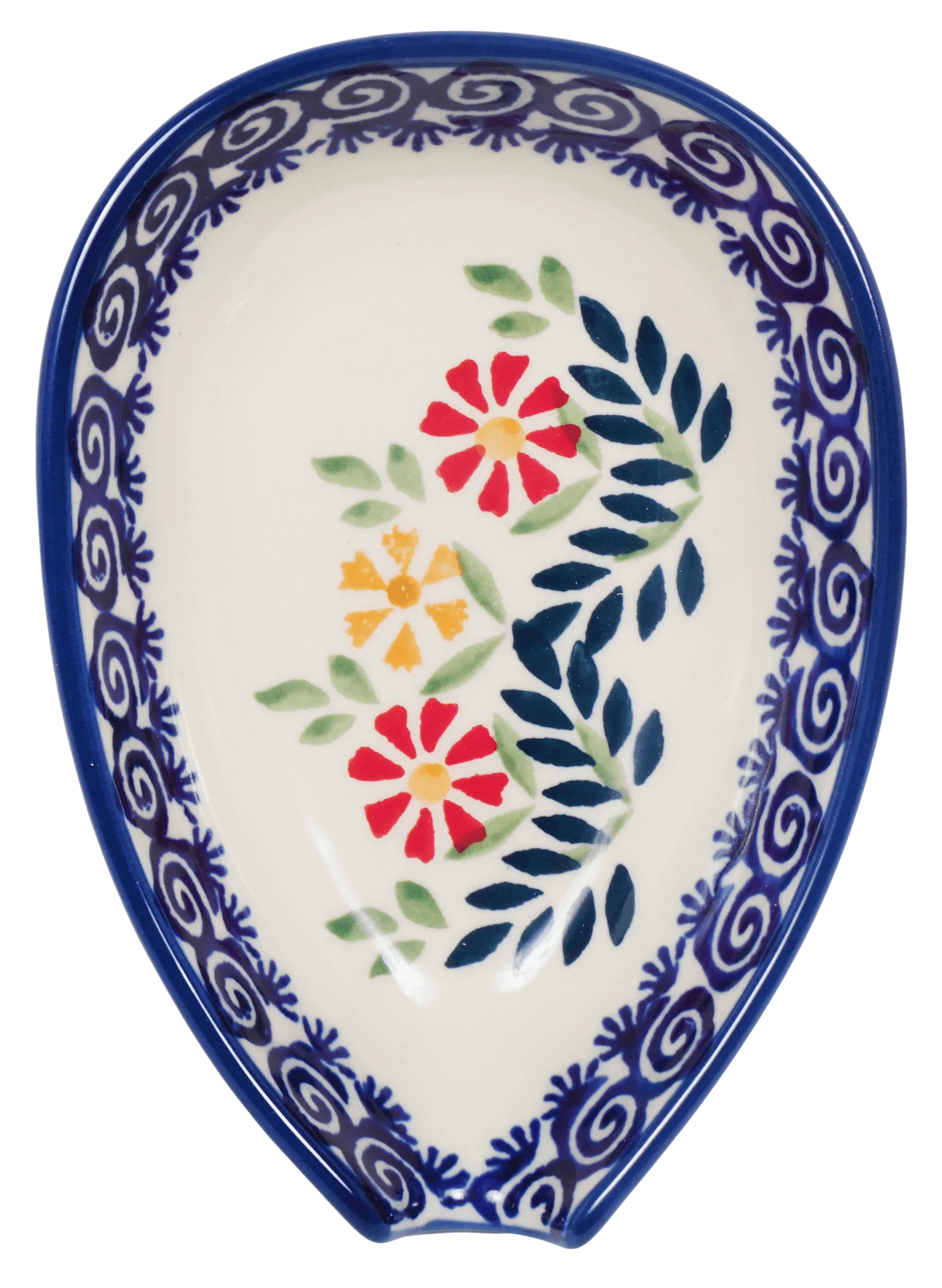 Spoon Rest, Small, 3.5" in "Flower Power" by Manufaktura | P093T-JS14