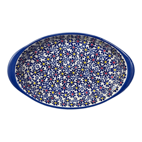 Polish Pottery Small Oval Baker (Field of Daisies) | P098S-S001 Additional Image at PolishPotteryOutlet.com