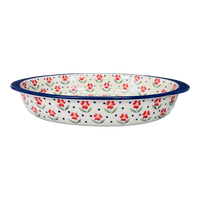 A picture of a Polish Pottery 7.5" x 12" Oval Baker (Simply Beautiful) | P098T-AC61 as shown at PolishPotteryOutlet.com/products/7-5-x-12-oval-baker-simply-beautiful-p098t-ac61
