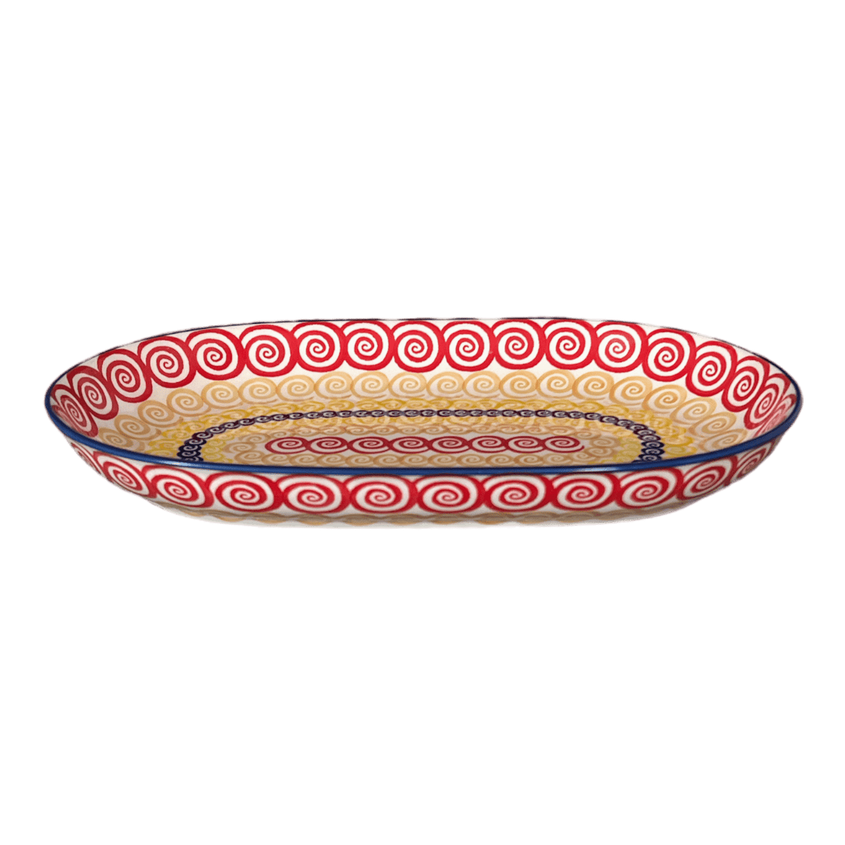 Plate, Roaster, Oval, 7"x11" in "Psychedelic Swirl" by Manufaktura | P099M-CMZK