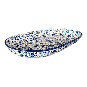 Polish Pottery 7"x11" Oval Roaster (Scattered Blues) | P099S-AS45 Additional Image at PolishPotteryOutlet.com