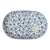 Polish Pottery 7"x11" Oval Roaster (Scattered Blues) | P099S-AS45 at PolishPotteryOutlet.com