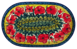 Plate, Roaster, Oval, 7"x11" in "Poppies in Bloom" by Manufaktura | P099S-JZ34