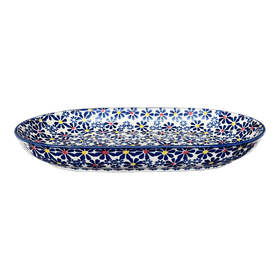 Polish Pottery 7"x11" Oval Roaster (Field of Daisies) | P099S-S001 Additional Image at PolishPotteryOutlet.com