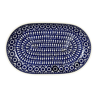A picture of a Polish Pottery 7"x11" Oval Roaster (Gothic) | P099T-13 as shown at PolishPotteryOutlet.com/products/7x11-oval-roaster-gothic-p099t-13