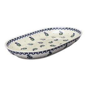 Polish Pottery 7"x11" Oval Roaster (Green Apple) | P099T-15 Additional Image at PolishPotteryOutlet.com