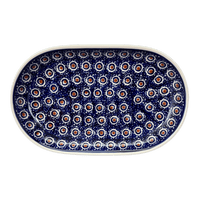 A picture of a Polish Pottery 7"x11" Oval Roaster (Bonbons) | P099T-2 as shown at PolishPotteryOutlet.com/products/7x11-oval-roaster-2-p099t-2