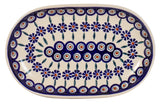 Plate, Roaster, Oval, 7"x11" in "Floral Peacock" by Manufaktura | P099T-54KK