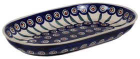 Polish Pottery 7"x11" Oval Roaster (Peacock) | P099T-54 Additional Image at PolishPotteryOutlet.com
