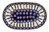 Plate, Roaster, Oval, 7"x11" in "Peacock" by Manufaktura | P099T-54