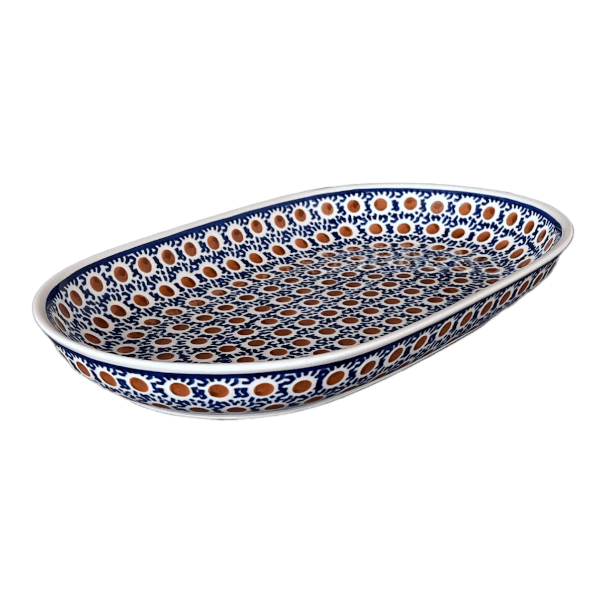 Plate, Roaster, Oval, 7"x11" in "Chocolate Drop" by Manufaktura | P099T-55