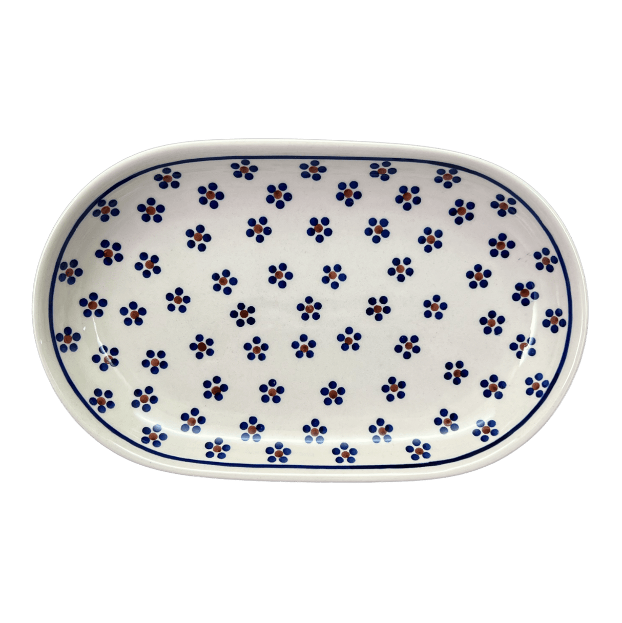 Plate, Roaster, Oval, 7"x11" in "Petite Floral" by Manufaktura | P099T-64