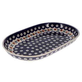 Polish Pottery 7"x11" Oval Roaster (Mosquito) | P099T-70 Additional Image at PolishPotteryOutlet.com