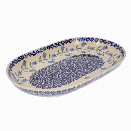 Plate, Roaster, Oval, 7"x11" in "Lily of the Valley" by Manufaktura | P099T-ASD