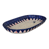 Plate, Roaster, Oval, 7"x11" in "Christmas Chapel" by Manufaktura | P099T-CHDK