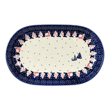 Plate, Roaster, Oval, 7"x11" in "Christmas Chapel" by Manufaktura | P099T-CHDK