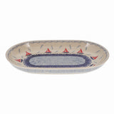 Plate, Roaster, Oval, 7"x11" in "Smooth Seas" by Manufaktura | P099T-DPML