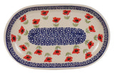 Plate, Roaster, Oval, 7"x11" in "Poppy Garden" by Manufaktura | P099T-EJ01