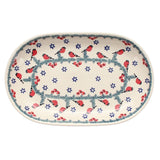 Plate, Roaster, Oval, 7"x11" in "Red Bird" by Manufaktura | P099T-GILE