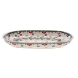 Plate, Roaster, Oval, 7"x11" in "Red Bird" by Manufaktura | P099T-GILE
