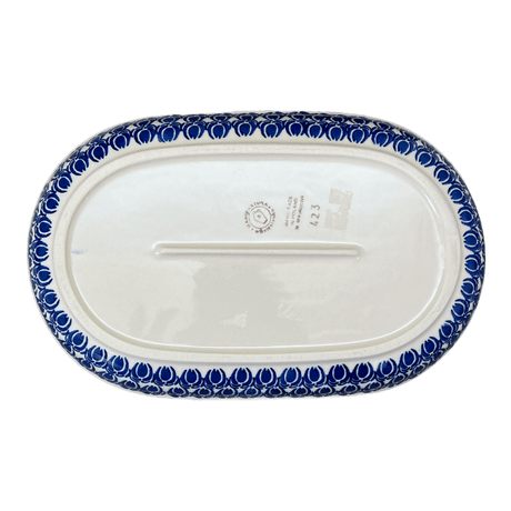 Plate, Roaster, Oval, 7"x11" in "Tulip Blues" by Manufaktura | P099T-GP16