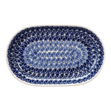 Plate, Roaster, Oval, 7"x11" in "Tulip Blues" by Manufaktura | P099T-GP16