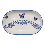 Plate, Roaster, Oval, 7"x11" in "Butterfly Garden" by Manufaktura | P099T-MOT1