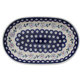 Plate, Roaster, Oval, 7"x11" in "Periwinkle Chain" by Manufaktura | P099T-P213