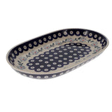 Plate, Roaster, Oval, 7"x11" in "Periwinkle Chain" by Manufaktura | P099T-P213